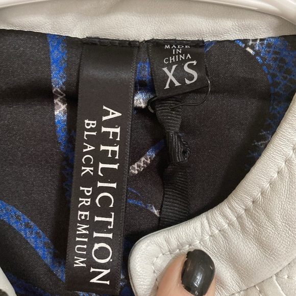 ASO Lzzy Hale- Affliction white studded leather jacket - Picture 6 of 8